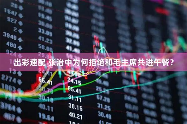 出彩速配 张治中为何拒绝和毛主席共进午餐？