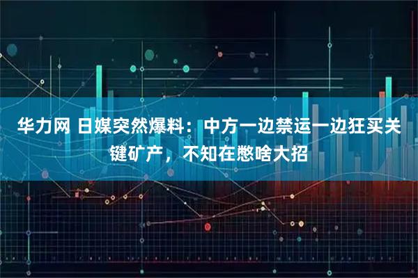 华力网 日媒突然爆料：中方一边禁运一边狂买关键矿产，不知在憋啥大招